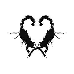 vector heart shaped scorpion concept