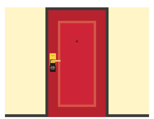 ホテルのドアプレート　Do Not Disturb　ベクターイラスト