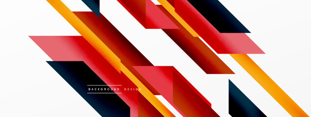 Minimal geometric abstract background. Dynamic 3d lines composition. Trendy techno business template for wallpaper, banner, background or landing