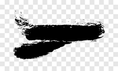 Black brush stroke on transparent background