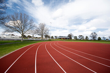 A rubber running track at a sporting club