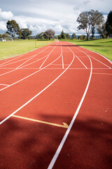 A rubber running track at a sporting club