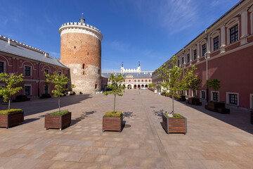 Lublin Castle, courtyard with romanesque keep, Lublin, Poland