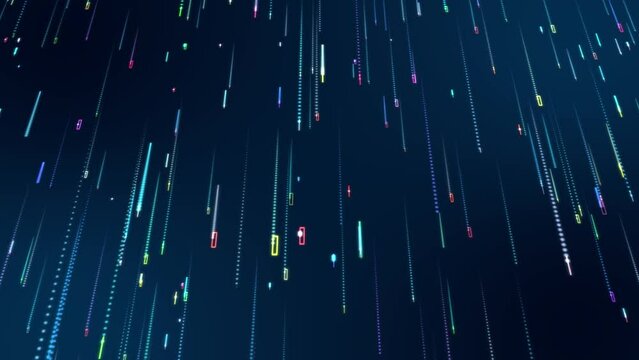 3D digital data, binary code, Currency Market  Digital technology Background Full HD 1080p animation. 