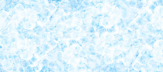 Horizontal background image with many ice cubes laid out