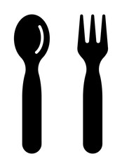 Flat icon of the spoon and fork