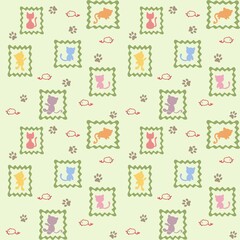 Cute Cat stamps with cat silhouettes