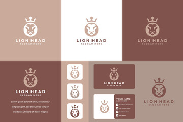 Modern lion head logo template collection