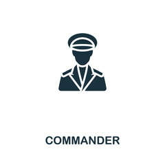 Commander icon. Monochrome simple line War icon for templates, web design and infographics