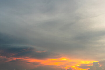 Sunset on nature background. colorful clouds. beautiful sky.