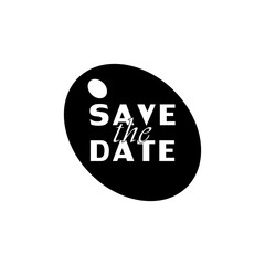 Save the date text icon for graphic design, logo, website, social media isolated on white background
