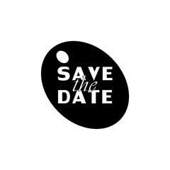 Save the date text icon for graphic design, logo, website, social media isolated on white background
