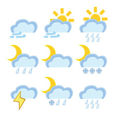 A set of colored icons for the weather.