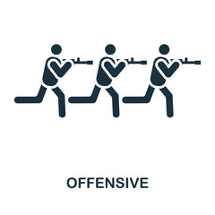 Offensive icon. Monochrome simple line War icon for templates, web design and infographics