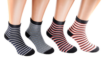 Leg mannequins with different socks