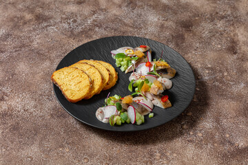 Mackerel and herring with toast
