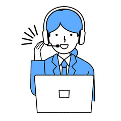 オペレーターの女性イラスト