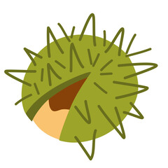 Chestnut. Organic food. Design elements for fabric, poster, packaging, banner and wrapping paper. Chestnut vector isolated icons.