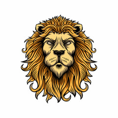 King Lion Head Mascot Vector Illustration