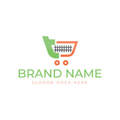 E-Commerce and Shopping Cart Logo Consisting of the Letter T