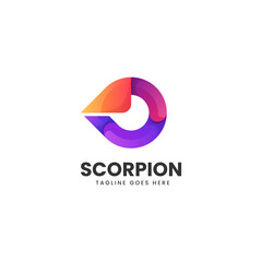 Vector Logo Illustration Scorpion Gradient Colorful Style.
