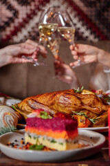 Herring pie and fried chicken