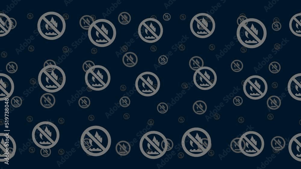 Poster no gas symbols float horizontally from left to right. parallax fly effect. floating symbols are loca