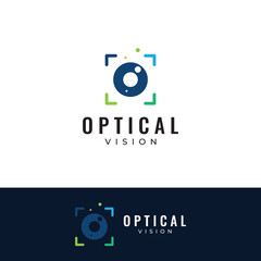 Modern colorful abstract Logo vision, digital vision, optical vision, technology vision, planetary vision and vision center. Template vector illustration.