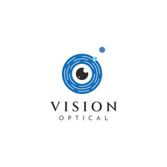 Modern colorful abstract Logo vision, digital vision, optical vision, technology vision, planetary vision and vision center. Template vector illustration.