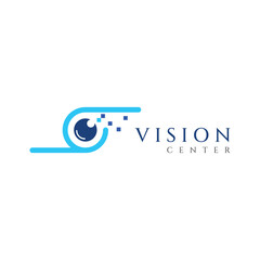 Modern colorful abstract Logo vision, digital vision, optical vision, technology vision, planetary vision and vision center. Template vector illustration.