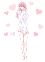 彼シャツの女性