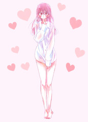 彼シャツの女性