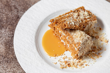 Wafer cake with condensed milk