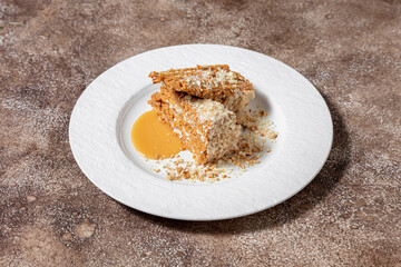 Wafer cake with condensed milk