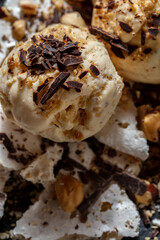 Ice cream balls with chocolate chips