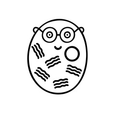 Funny number zero simple outline doodle vector illustration for kid decor