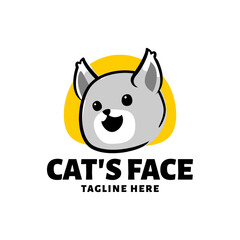 cute cat face with cartoon style. good for pet shop or any business related to cat and pet.