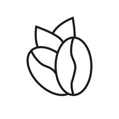 Vector image of coffee beans and coffee leaves. The logo for the coffee shop. EPS 10
