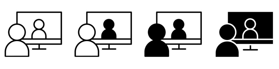 Online learning icon vector set. webinar illustration sign collection. web school symbol.