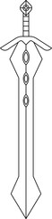 sword vector design illustration isolated on transparent background 