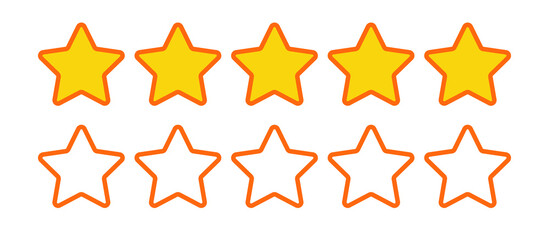 Cartoon sytle five star rating review icon design vector. Best feedback satisfaction quality symbol illustration.