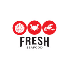 fresh seafood logo vector template.