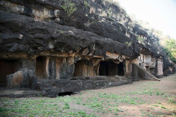 Naklejka premium The Amba-Ambika group of caves, Junnar Taluka, Pune District
