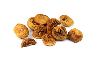 dried figs fruit isolated on white background