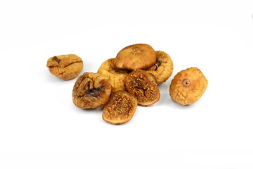 dried figs fruit isolated on white background