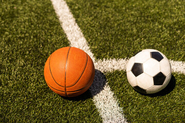 Soccer ball and Basketball ball