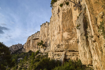 Fototapeta na wymiar Rock formations in Calanques National Park next to Marseille, South of France