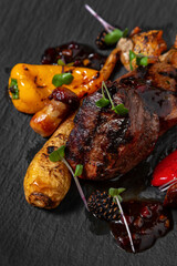 Deer with vegetables