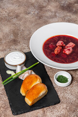 Soup red borscht.