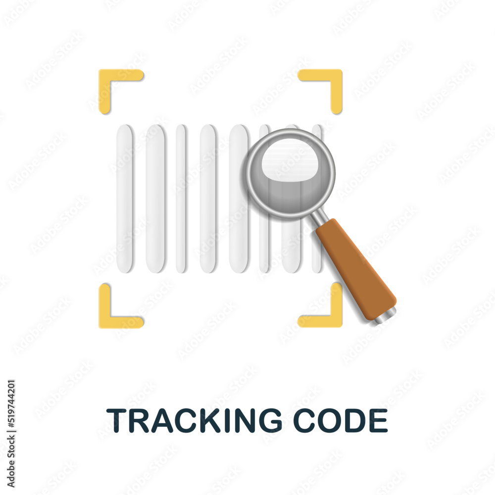 Poster tracking code icon. 3d illustration from e-commerce collection. creative tracking code 3d icon for w